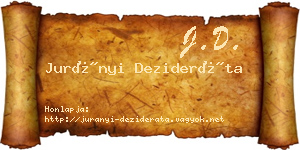 Jurányi Dezideráta névjegykártya